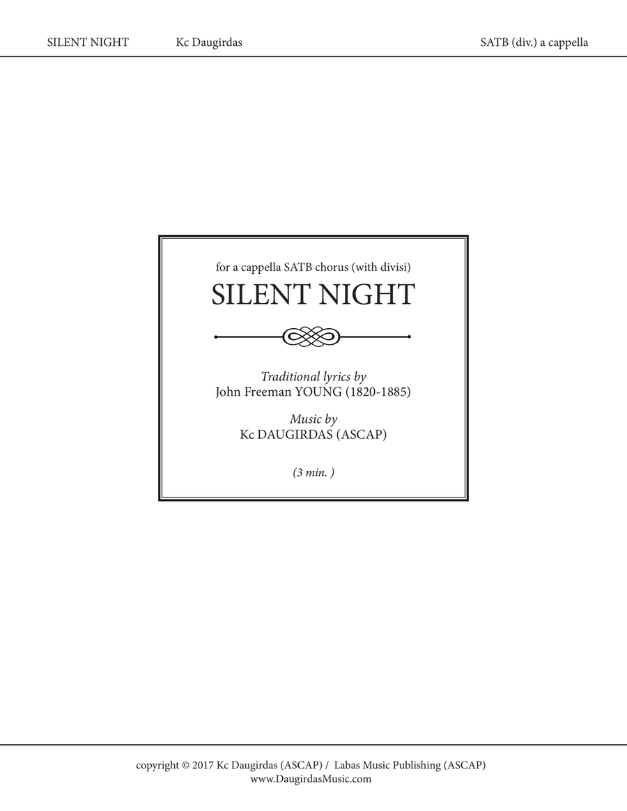 Silent Night - Reimagined. (SATB-div) 4-Part scores gallery preview page 1