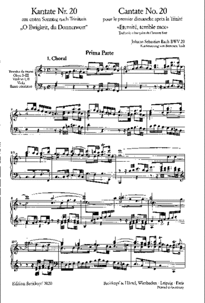 Cantata BWV 20 "O Ewigkeit, du Donnerwort"