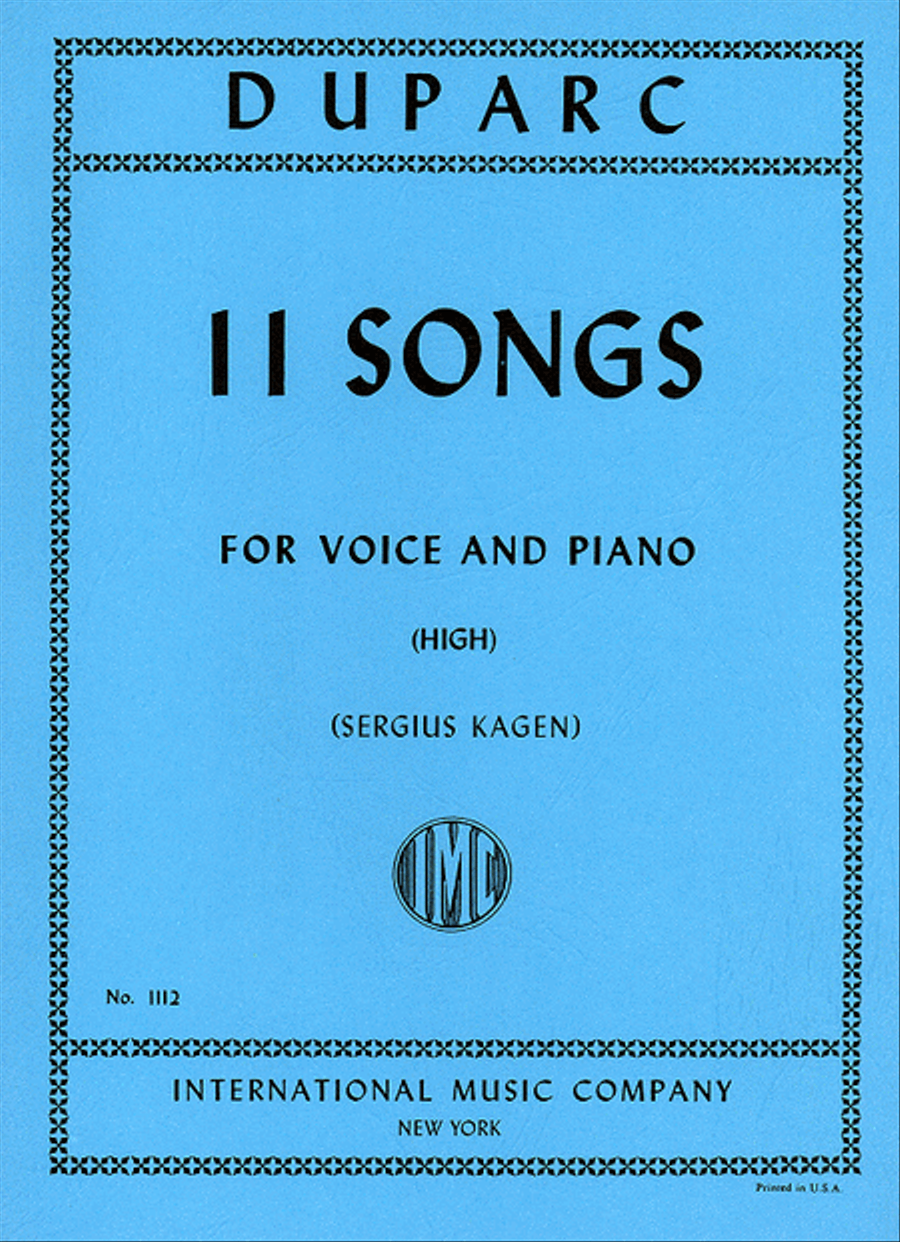 Eleven Songs For High Voice. (F. & E.)