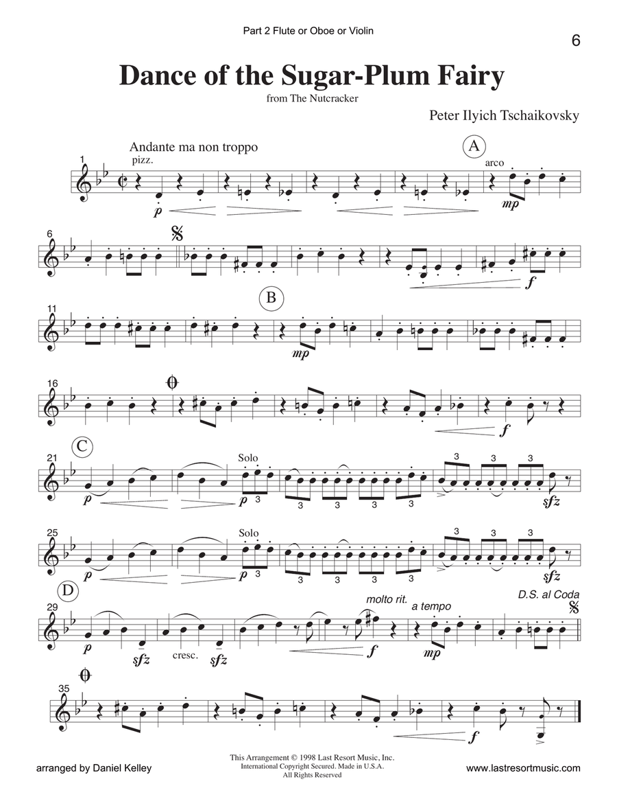Dance of the Sugar Plum Fairy from the Nutcracker for String Trio (or Wind Trio or Mixed Trio) Piano Trio scores gallery preview page 5