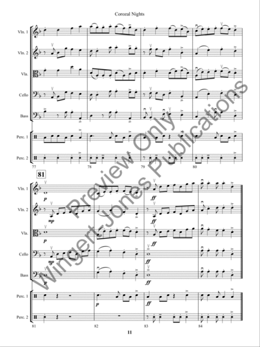 Corozal Nights (Score) String Orchestra scores gallery preview page 14