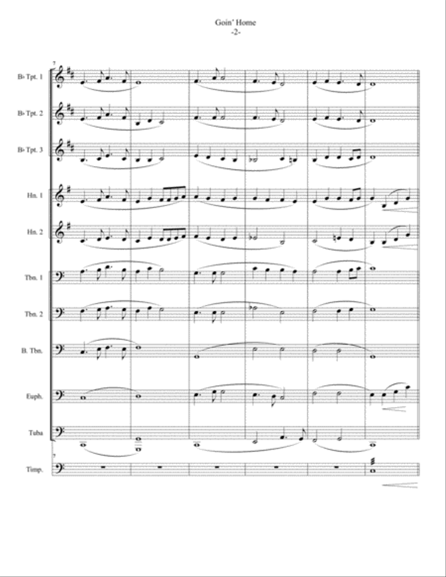 Goin’ Home by Antonin Dvorak for Brass Ensemble Brass Ensemble scores gallery preview page 4