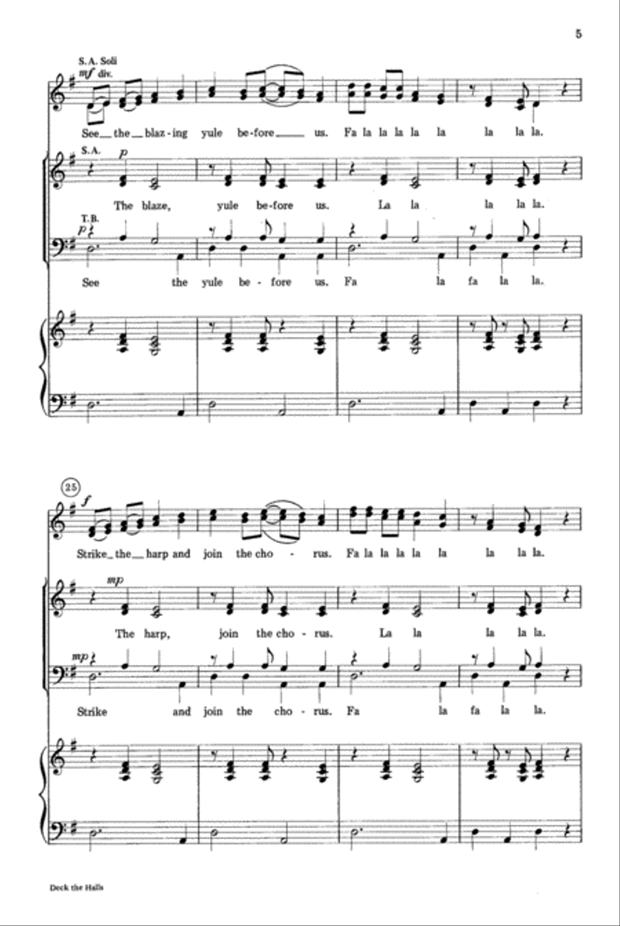 Deck the Halls 4-Part scores gallery preview page 4
