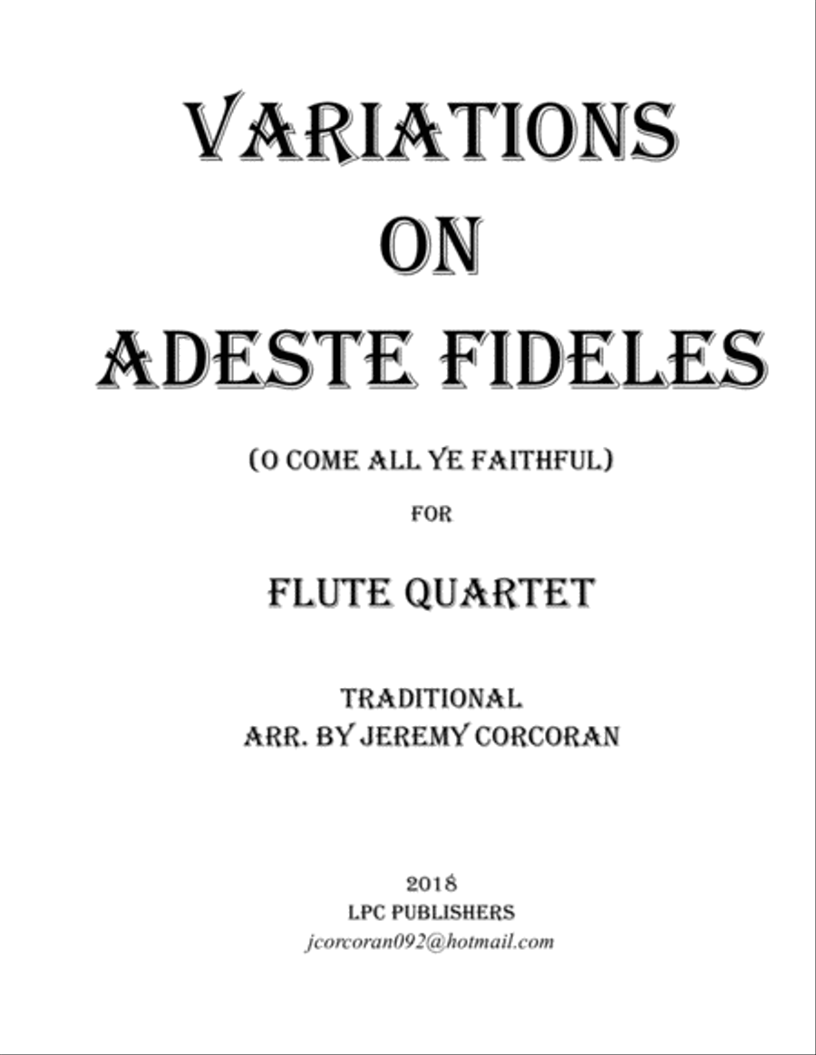 Variations on Adeste Fideles for Flute Quartet Flute Quartet scores gallery preview page 1
