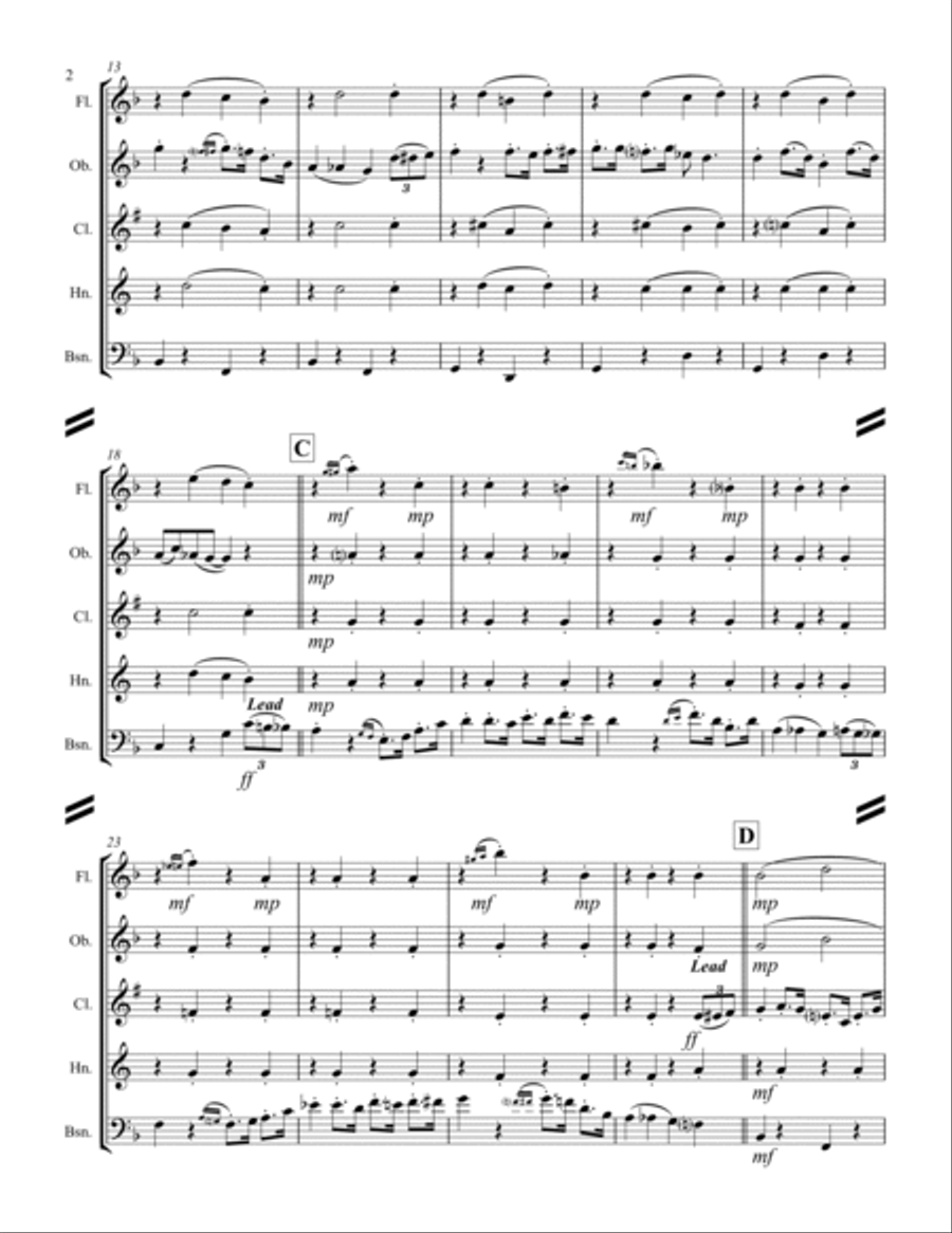 Bubbles In The Wine Woodwind Quintet scores gallery preview page 3