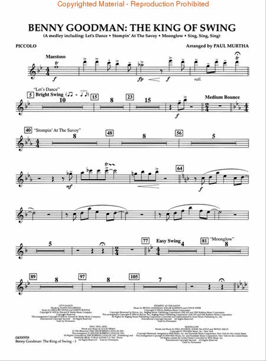 Benny Goodman: The King of Swing Concert Band scores gallery preview page 5