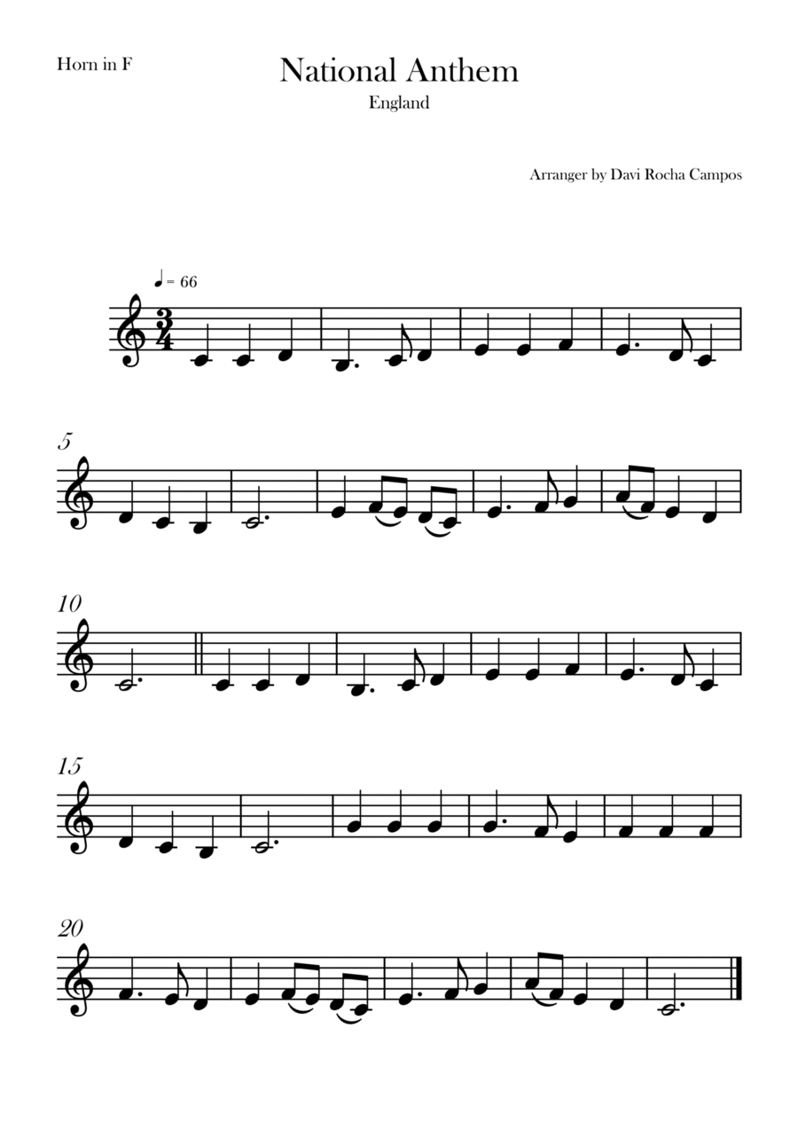 National Anthem National Anthem Horn Solo scores gallery preview page 1