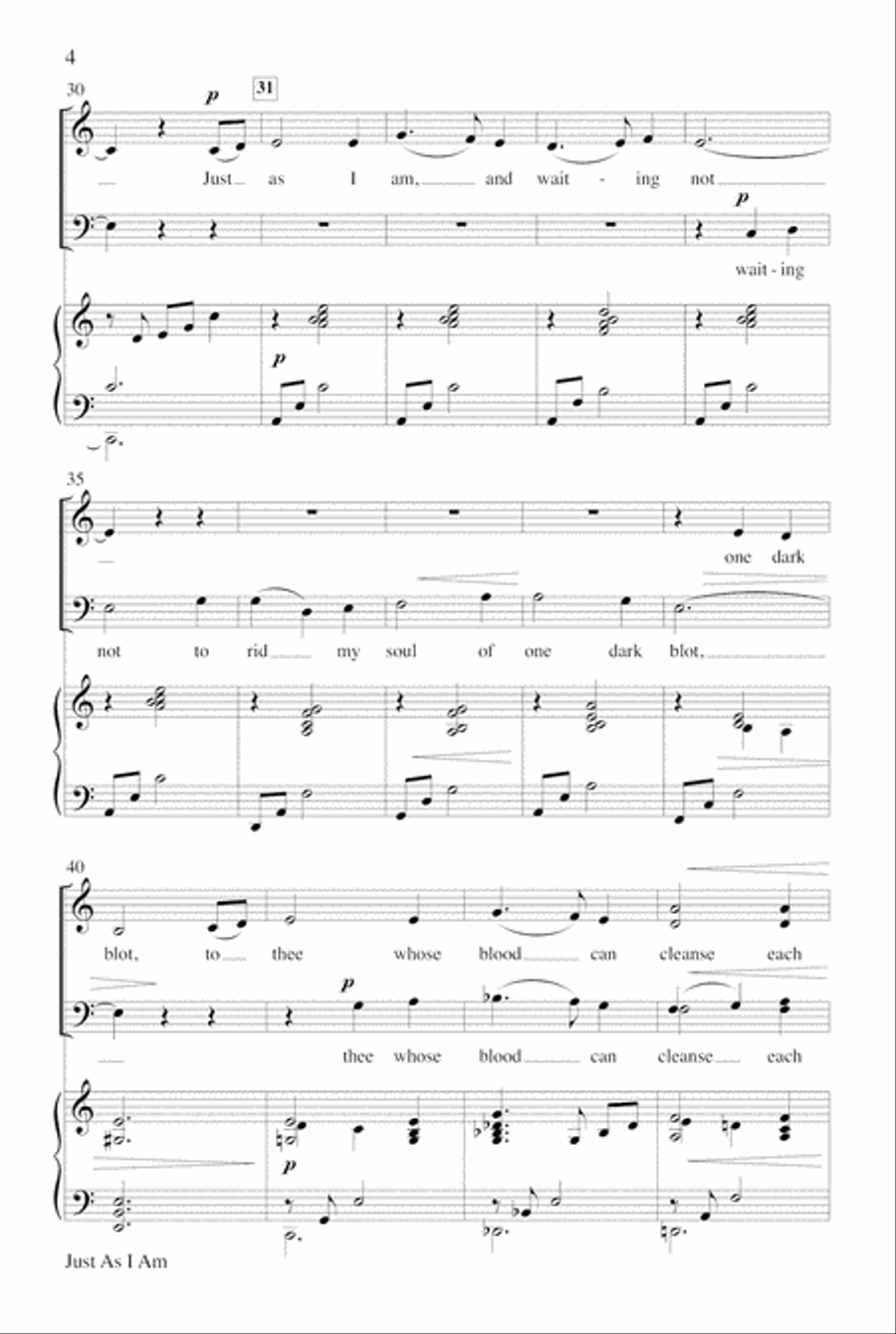 Just As I Am Choir scores gallery preview page 4