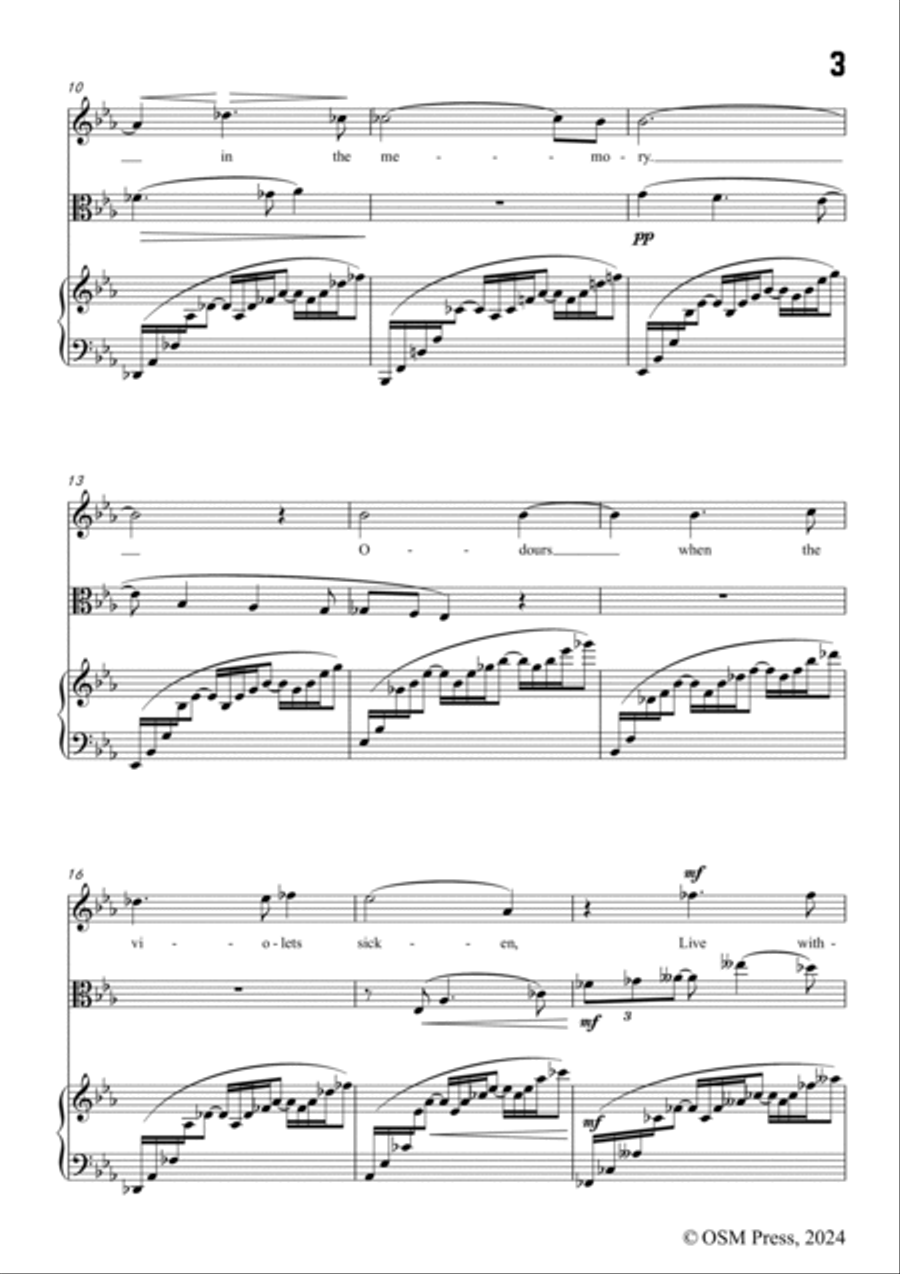 Frank Bridge-Music when soft voices die,in E flat Major,for Voice,Viola and Piano Small Ensemble scores gallery preview page 3