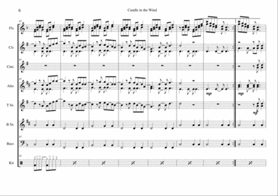 Candle In The Wind Large Ensemble scores gallery preview page 6