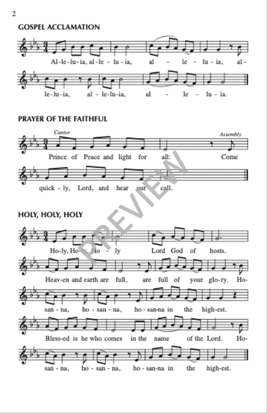 Missa de Lumine - Assembly edition Unison Choir scores gallery preview page 3
