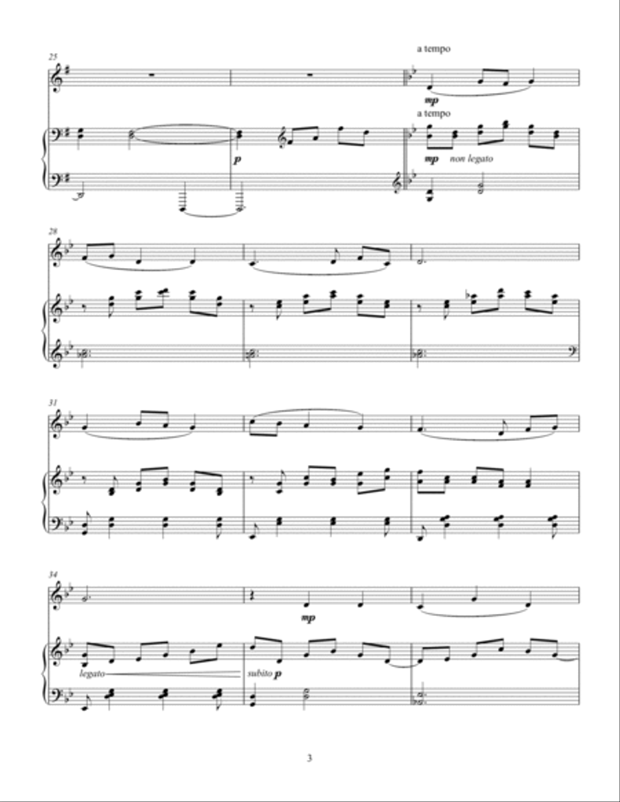Korean Folk Song - Eommaya, Nunaya (Dear Mom, Dear Sister) Version 1 Piano scores gallery preview page 3