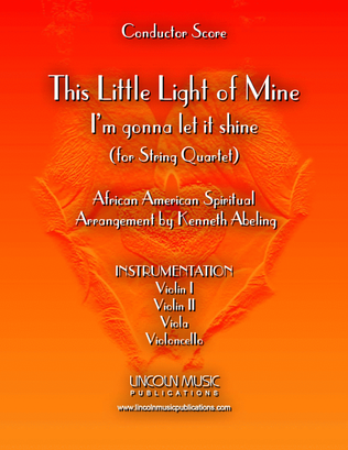 Book cover for This Little light of Mine (for String Quartet)