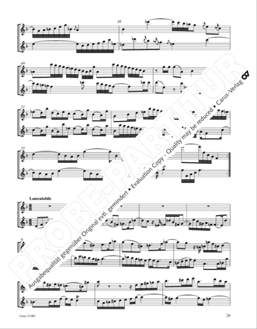 Gesamtausgabe Band 3 (Kammermusik: Duette, Solo- und Triosonaten) Score scores gallery preview page 50