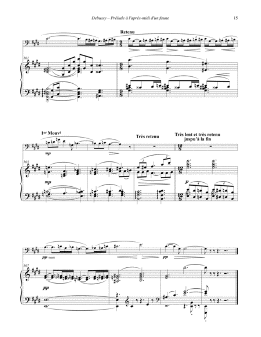 Prélude à l’après-midi d’un faune- Afternoon of a Faun for Euphonium & Piano Euphonium scores gallery preview page 6