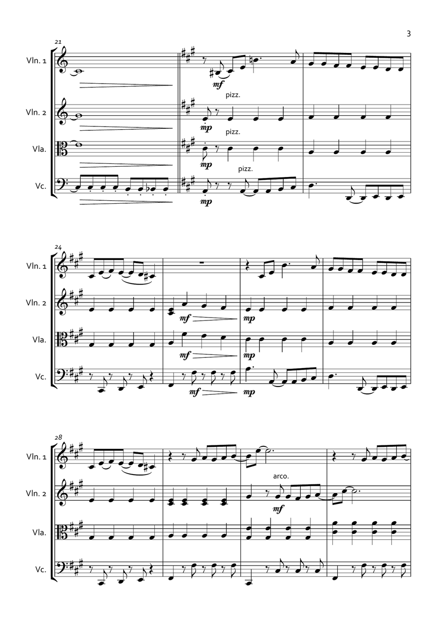 Wouldn't It Be Nice String Quartet scores gallery preview page 3
