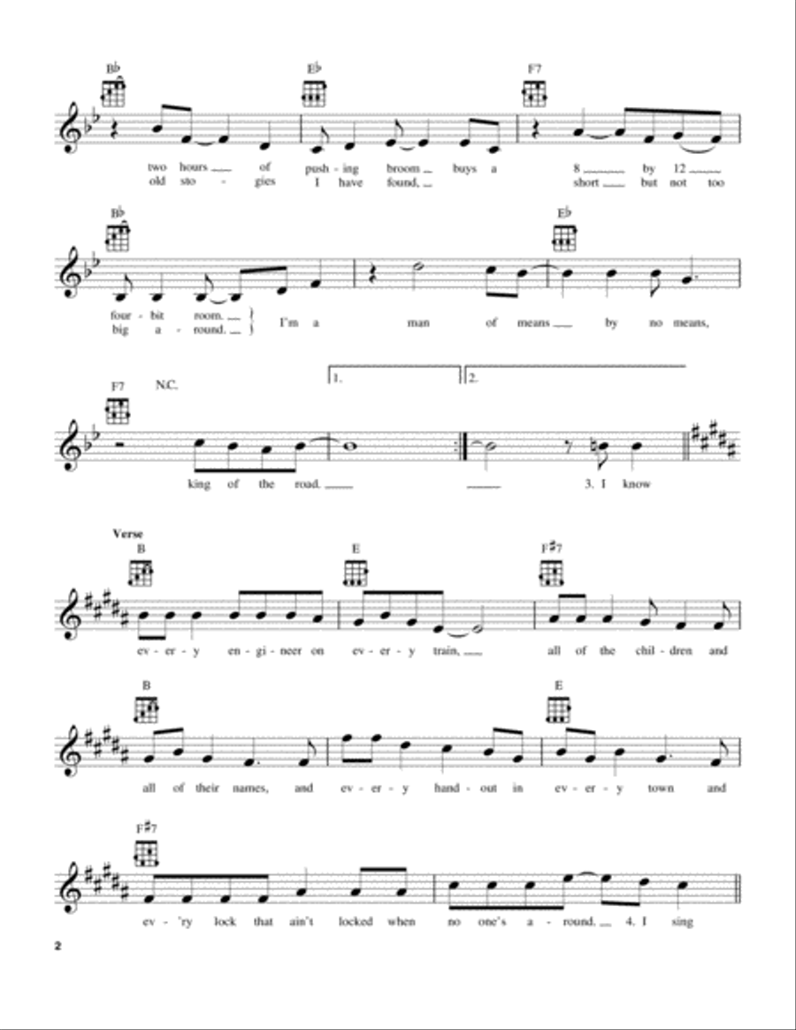 King Of The Road King Of The Road Ukulele scores gallery preview page 2