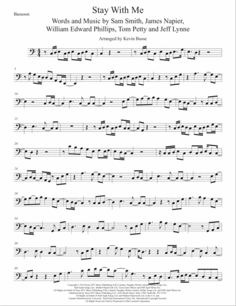 Stay With Me Stay With Me Bassoon Solo scores gallery preview page 1