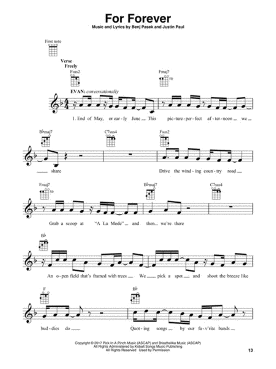 Dear Evan Hansen Ukulele scores gallery preview page 5