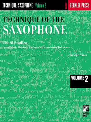 Book cover for Technique of the Saxophone – Volume 2
