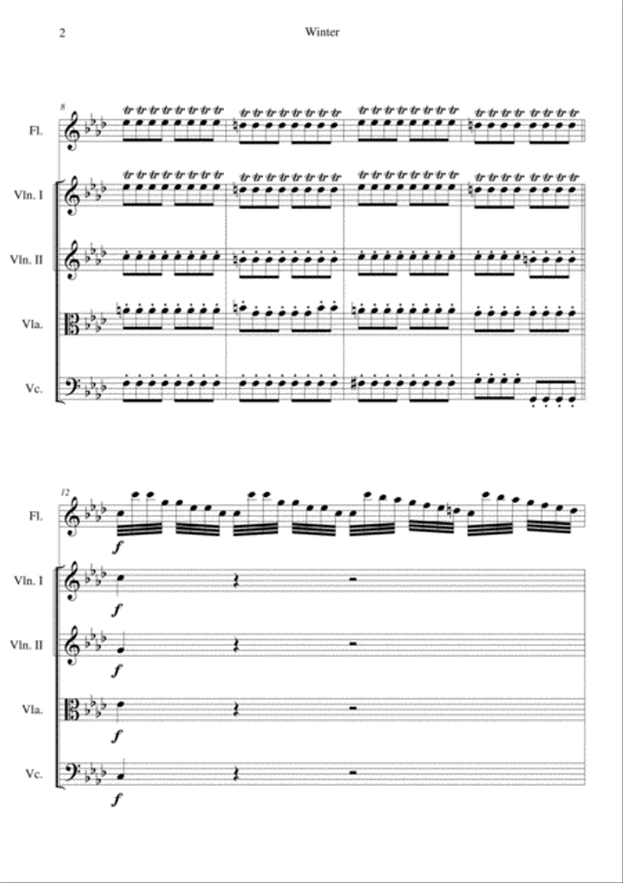 The Four Seasons - Winter 1st Movement Cello scores gallery preview page 2