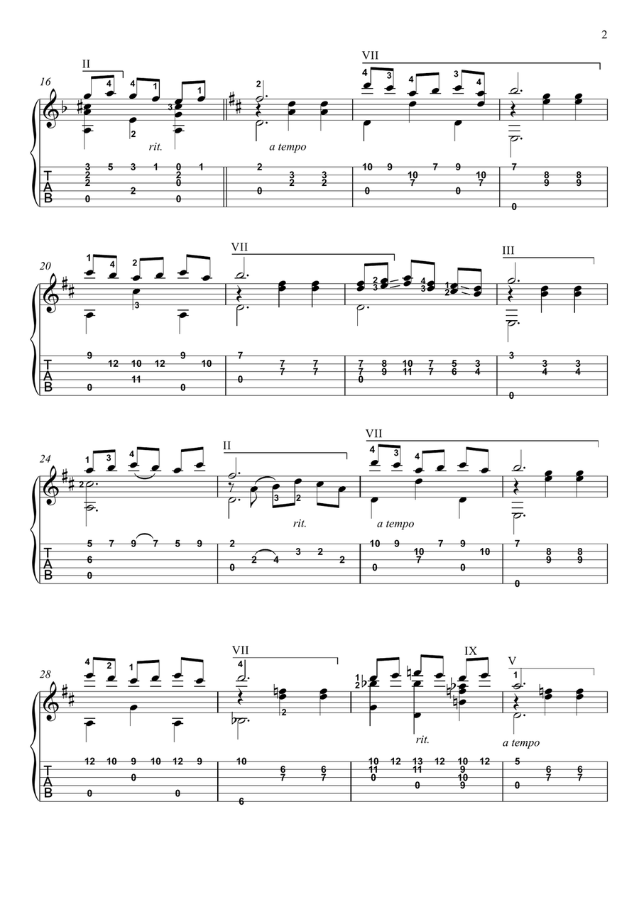Come Back to Sorrento guitar fingerstyle solo image number null