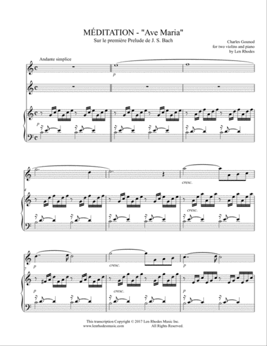 Ave maria outlet piano and violin