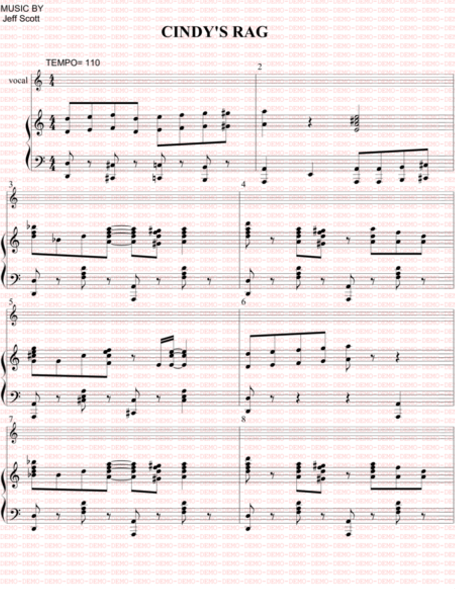 Cindy's Rag Piano Solo scores gallery preview page 1