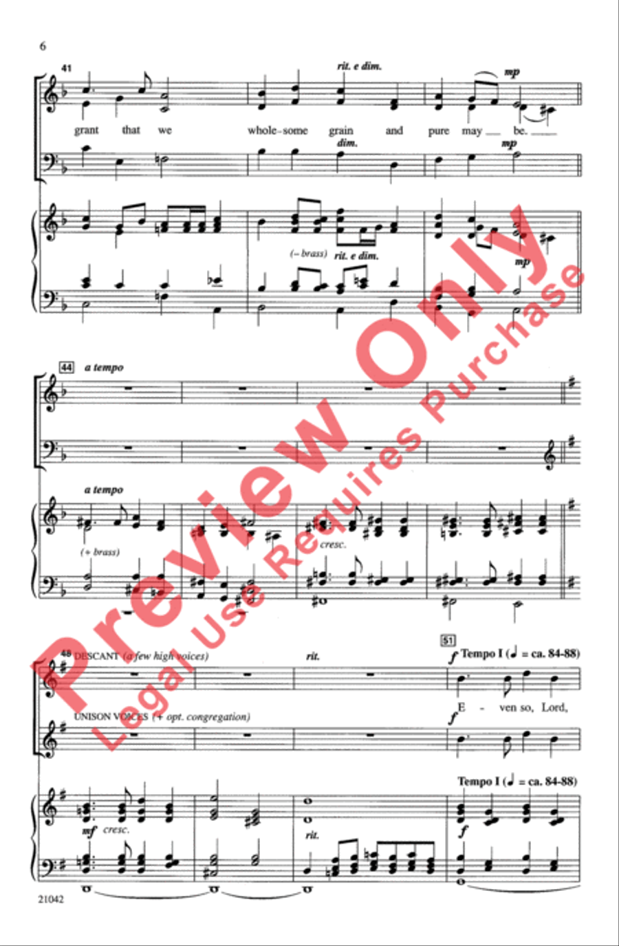 Come, Ye Thankful People, Come 3-Part scores gallery preview page 6