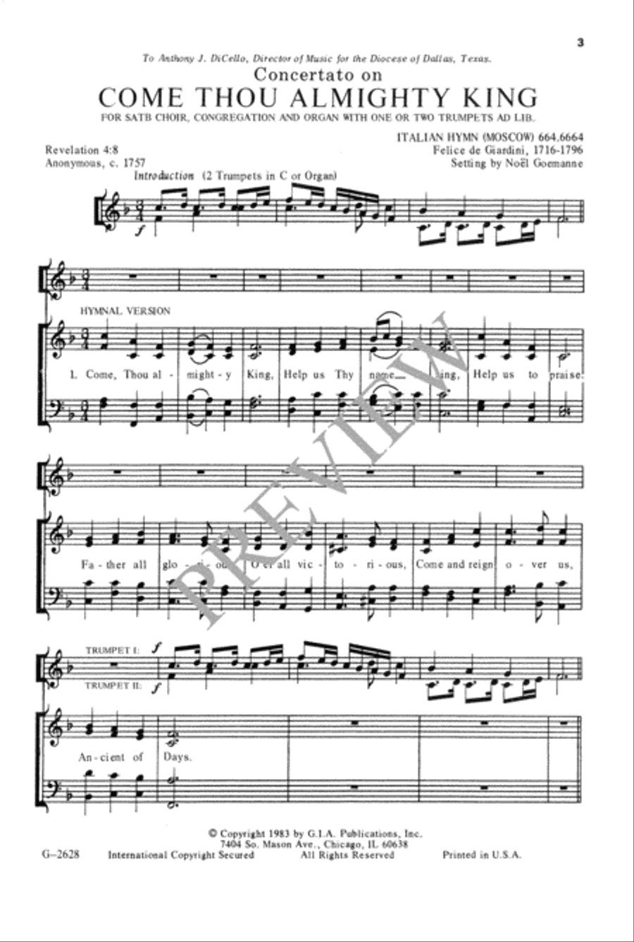 Come, Thou Almighty King Come, Thou Almighty King 4-Part scores gallery preview page 4