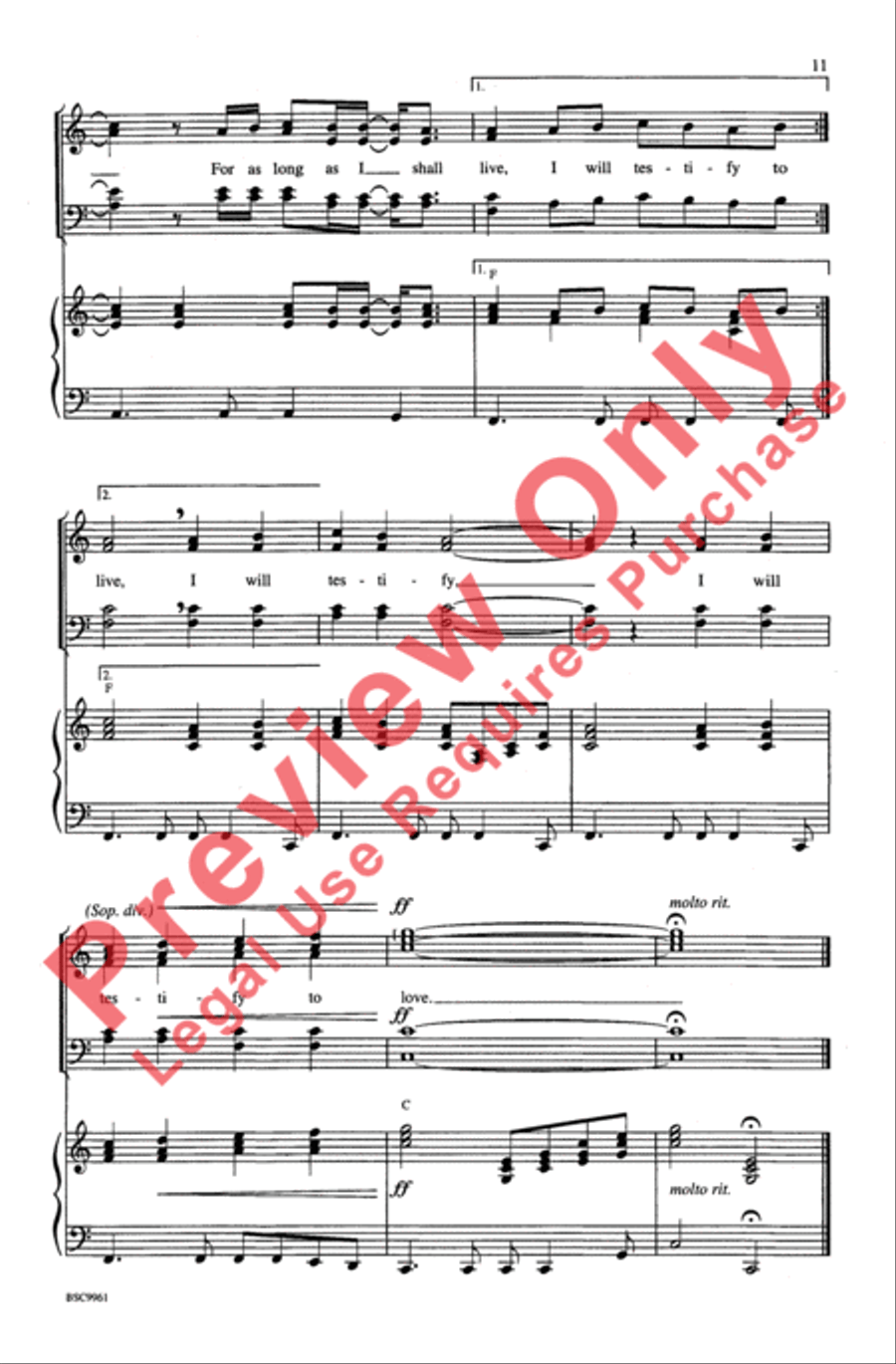 Testify to Love 4-Part scores gallery preview page 10