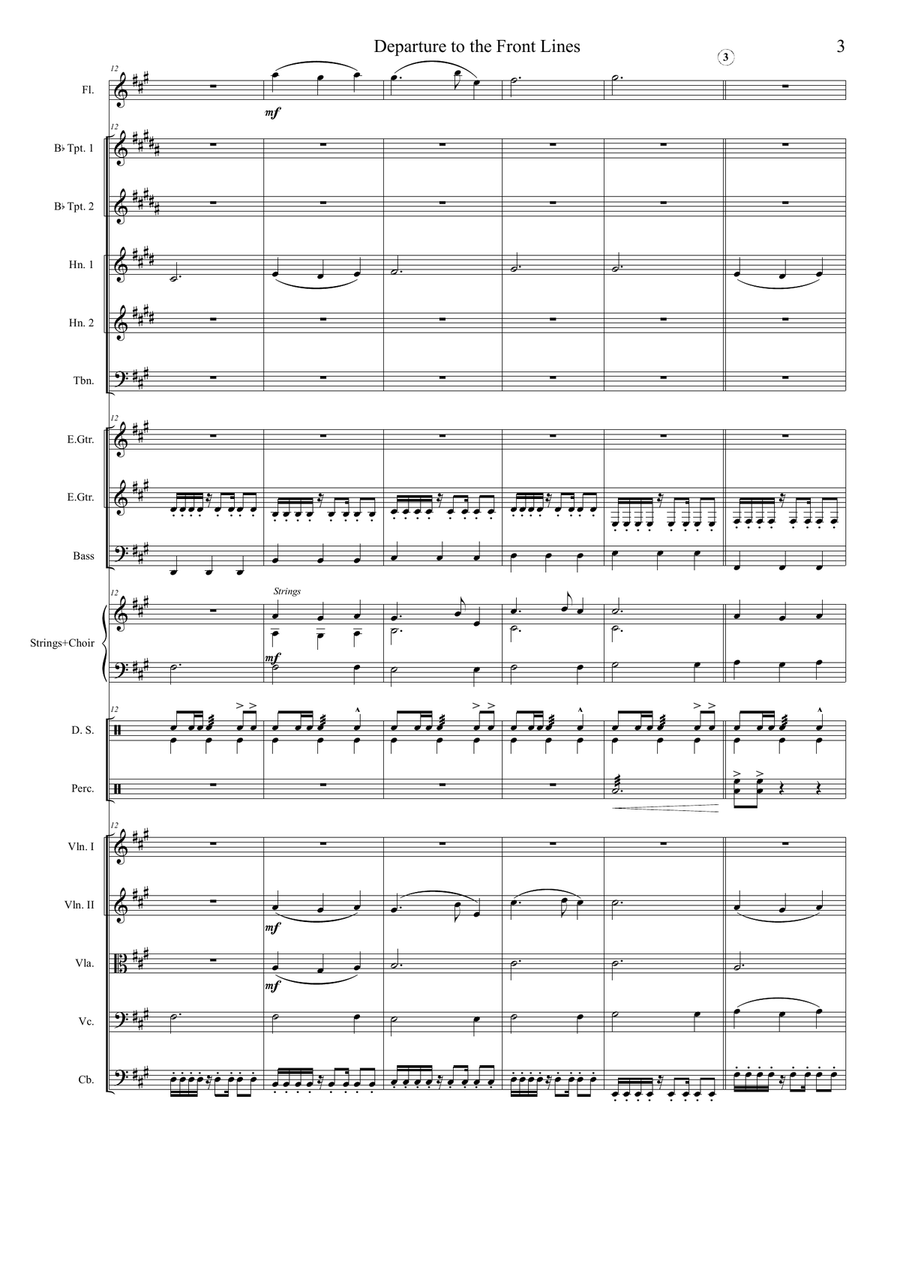Departure To The Front Lines Chamber Orchestra scores gallery preview page 3