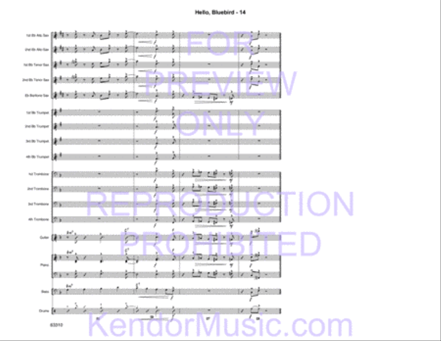 Hello, Bluebird (based on the chord changes to 'Bye Bye Blackbird' by Ray Henderson) image number null