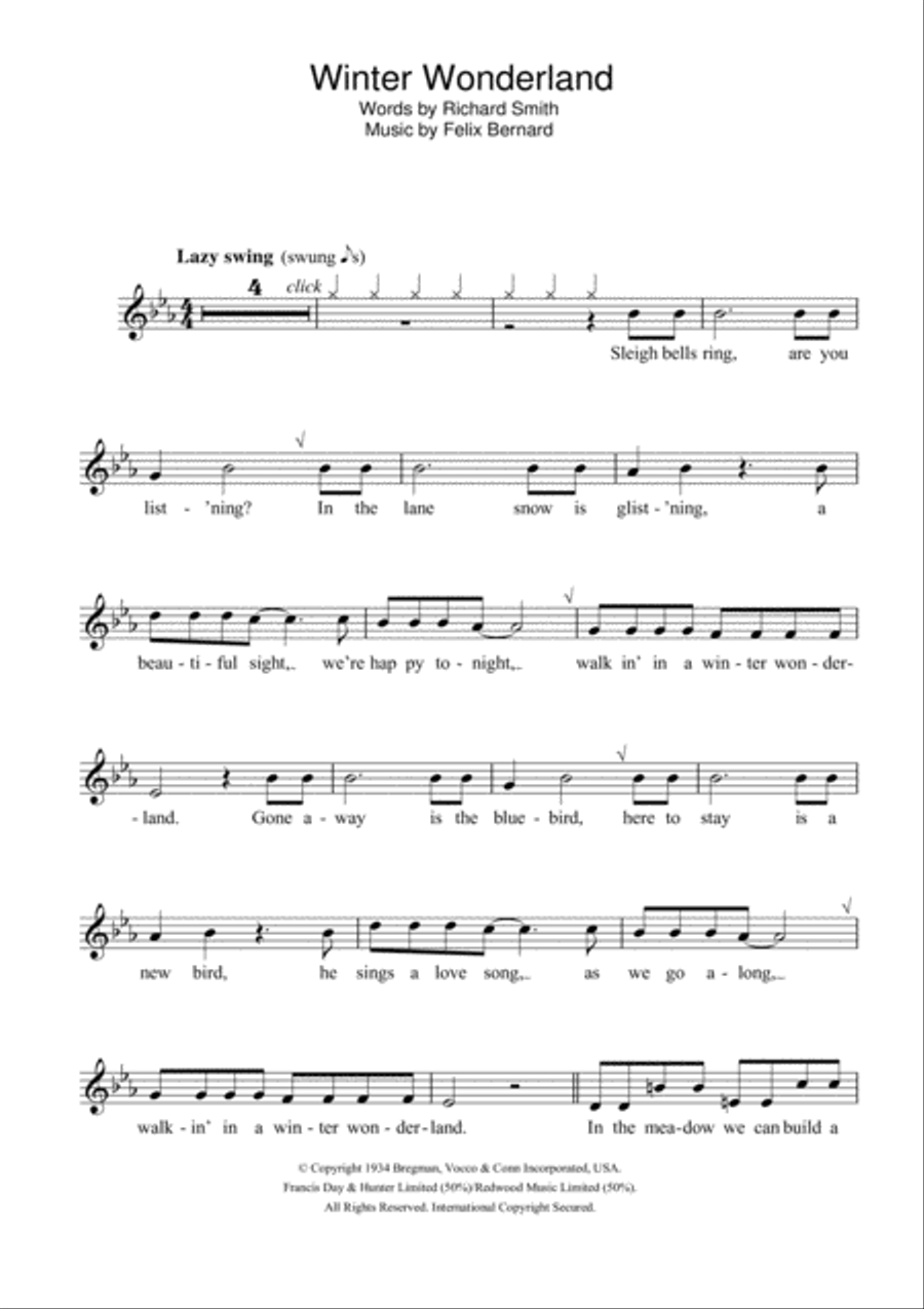 Winter Wonderland Flute Solo scores gallery preview page 1
