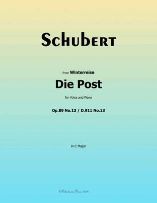 Die Post, by Schubert, Op.89(D.911) No.13, in C Major