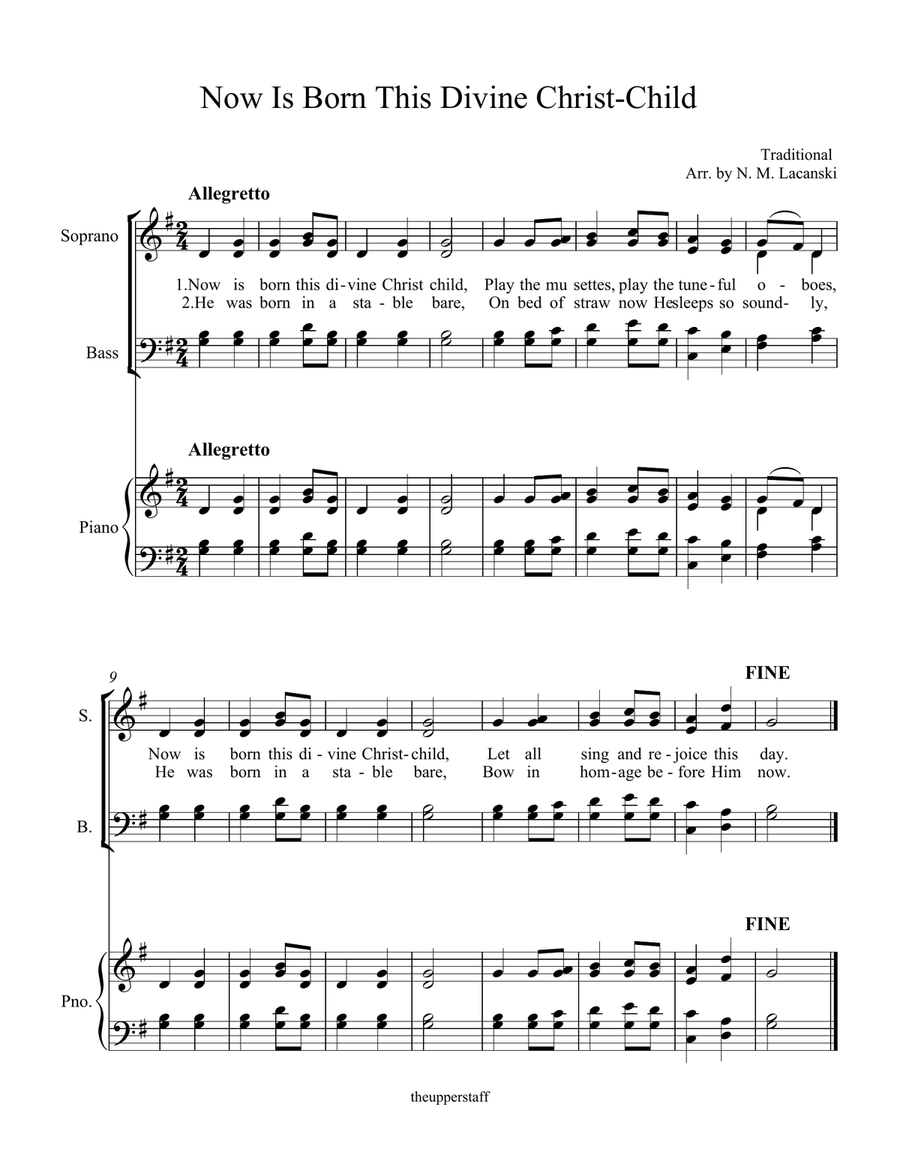 Now Is Born This Divine Christ-Child 4-Part scores gallery preview page 4