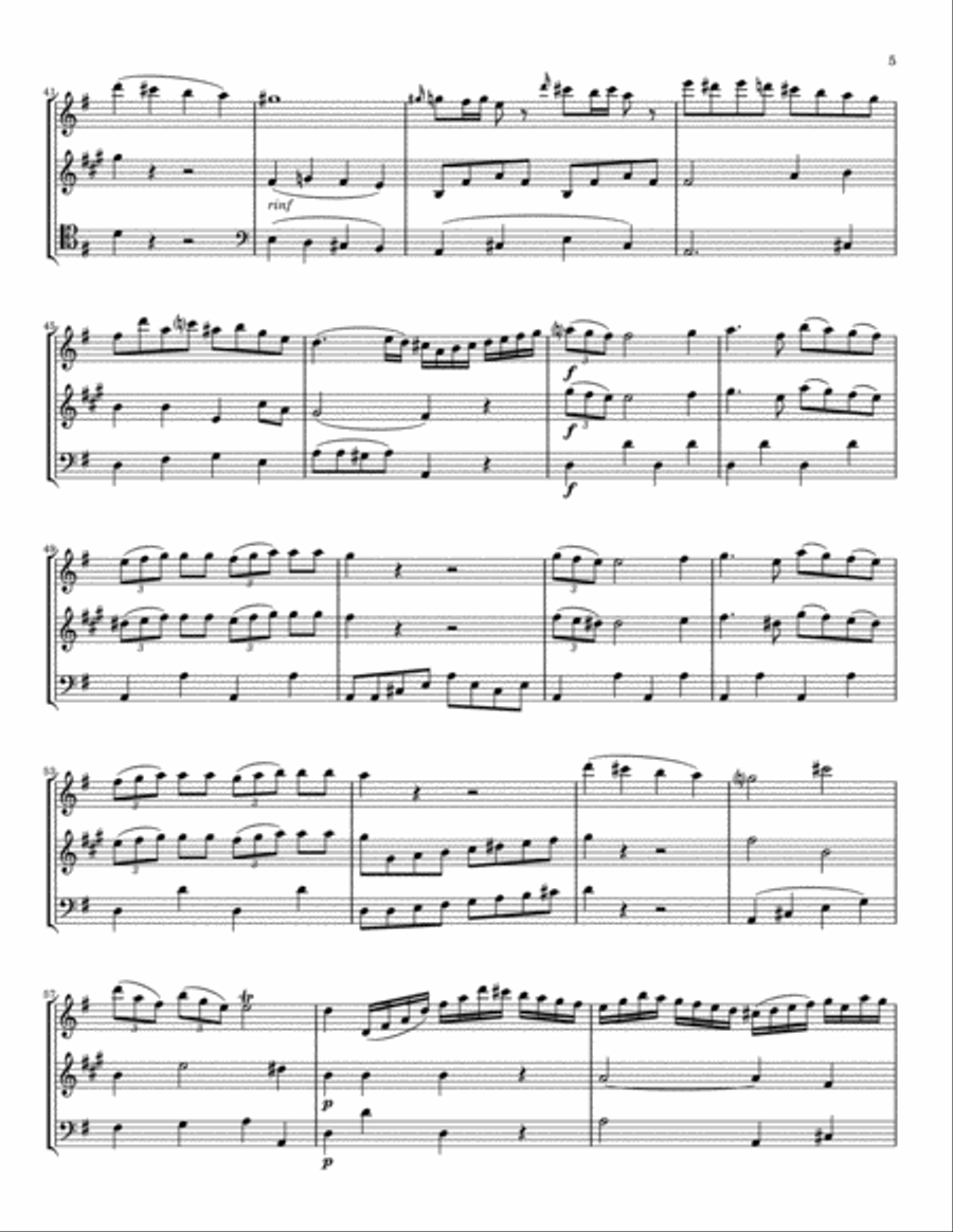Fuchs Trio in G Major for Flute, Clarinet and Bassoon, Op. 1, No. 1 Woodwind Trio scores gallery preview page 5