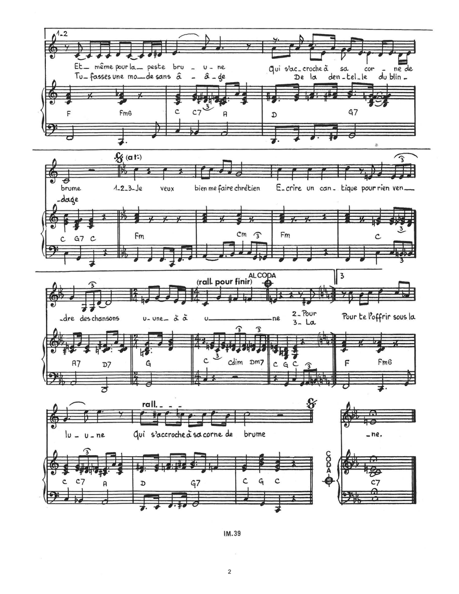 La Fiat Du Pape Piano, Vocal scores gallery preview page 2