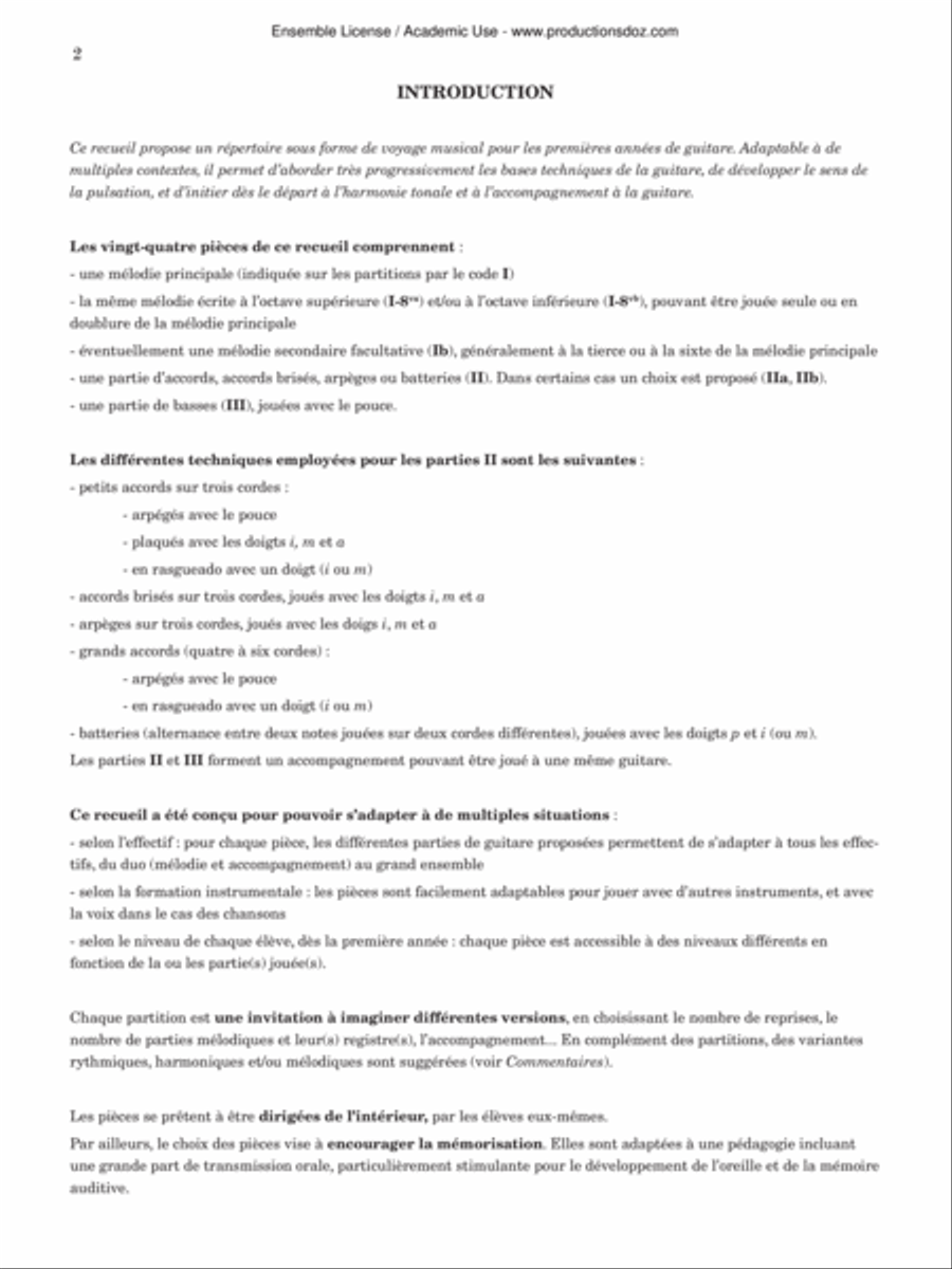 Répertoire de pratique collective pour les premières années de guitare Classical Guitar scores gallery preview page 2