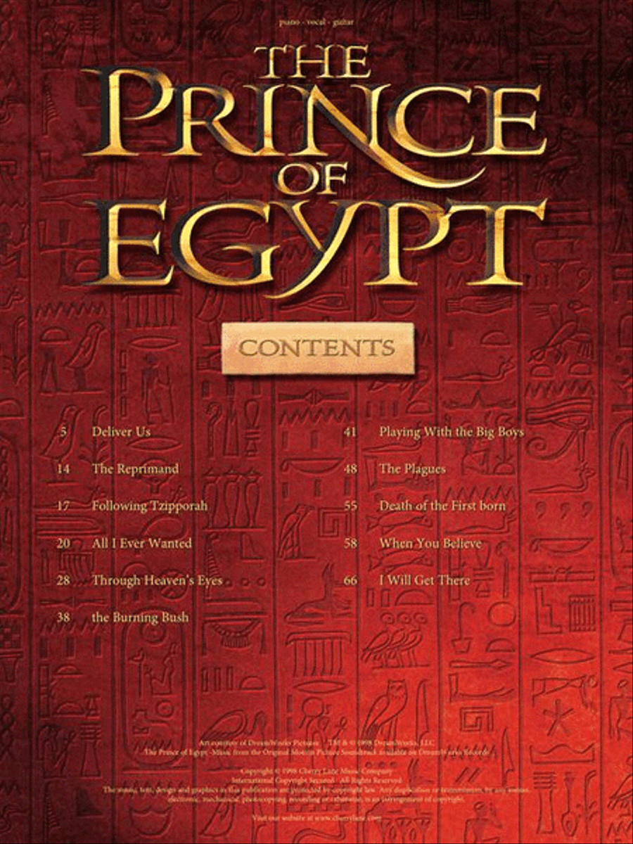 The Prince of Egypt The Prince of Egypt Piano, Vocal, Guitar scores gallery preview page 4