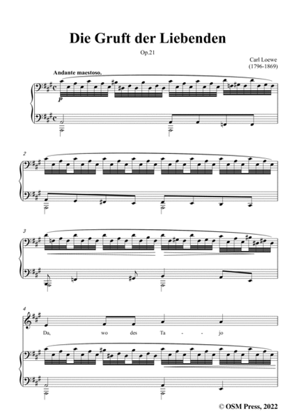 Loewe-Die Gruft der Liebenden,in A Major,Op.21,for Voice and Piano