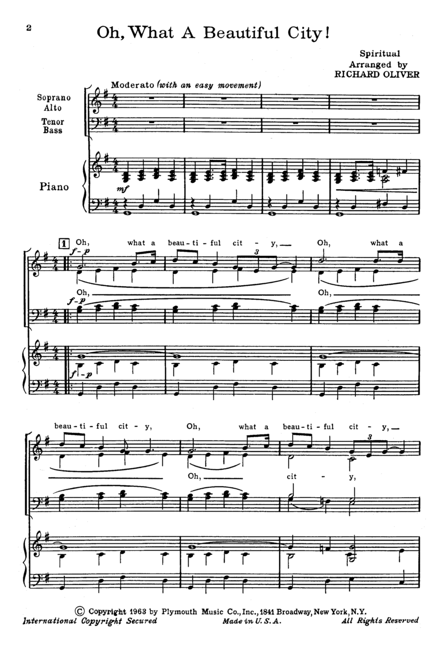Oh, What A Beautiful City! 4-Part scores gallery preview page 1