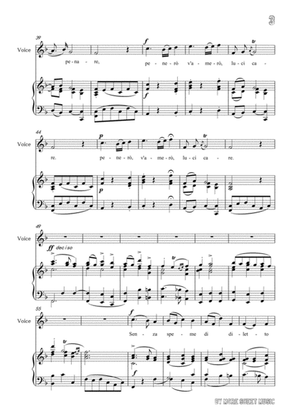 Bononcini - Per la gloria d'adorarvi in F Major for voice and piano image number null
