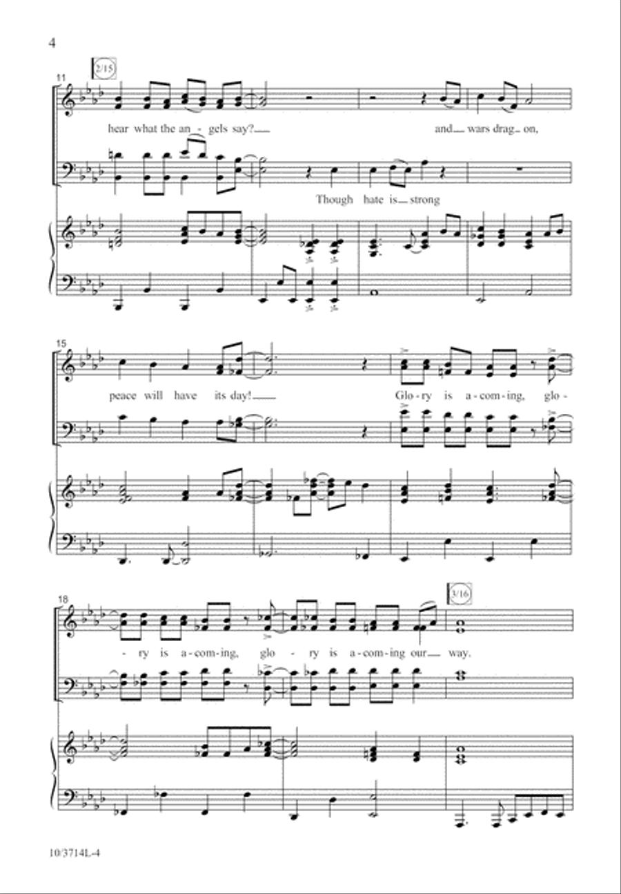 Glory Is A-Coming Our Way 4-Part scores gallery preview page 4