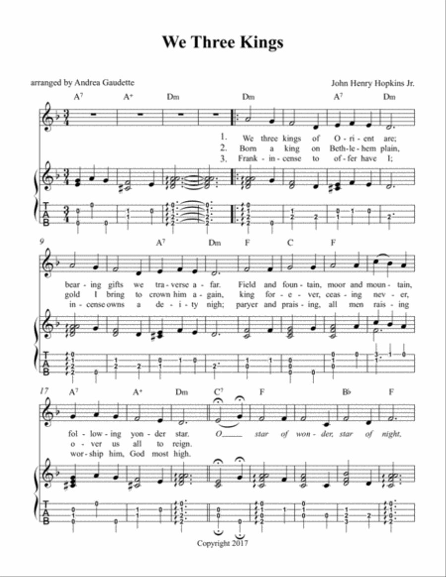 We Three Kings Ukulele scores gallery preview page 1