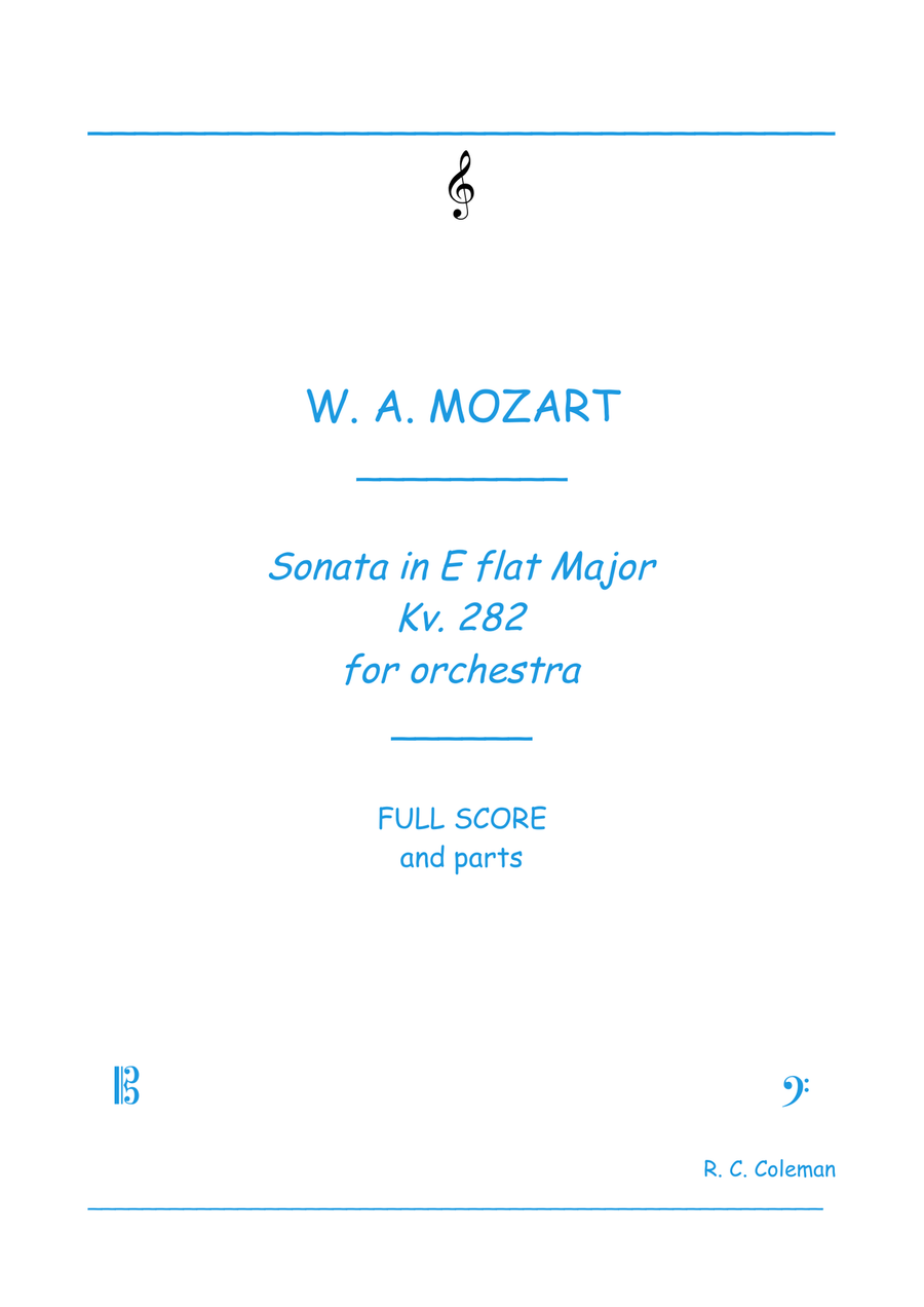 Mozart Sonata kv. 282 for Orchestra Chamber Orchestra scores gallery preview page 1