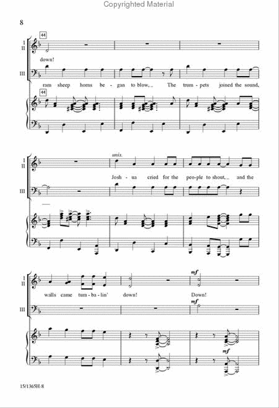 Joshua Fit the Battle of Jericho 3-Part scores gallery preview page 7