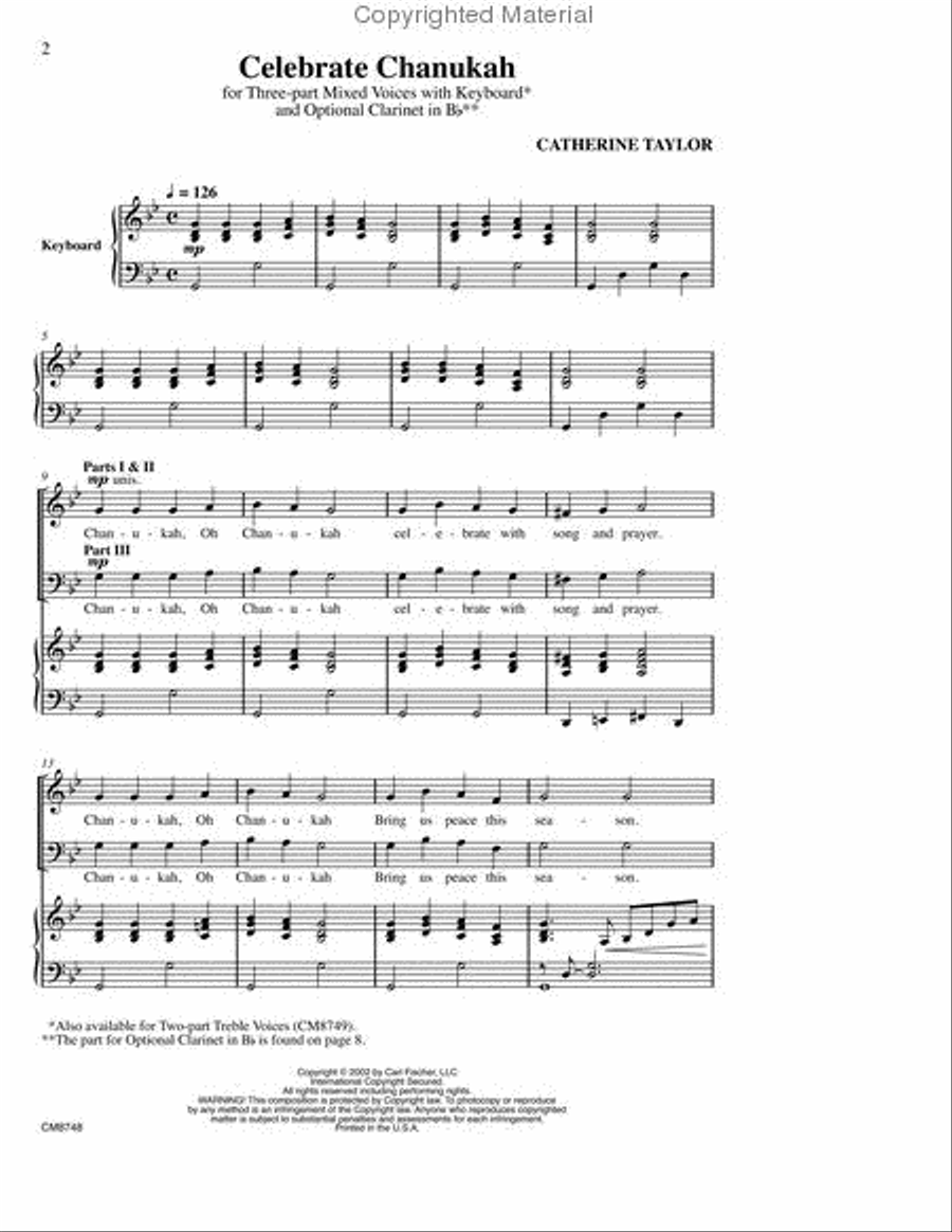 Celebrate Chanukah Choir scores gallery preview page 2