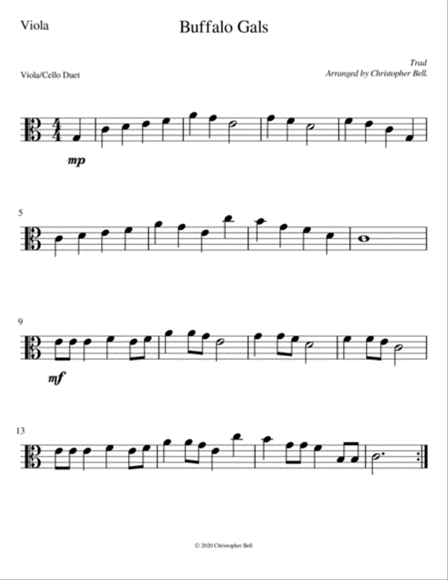 Buffalo Gals Buffalo Gals String Duet scores gallery preview page 2