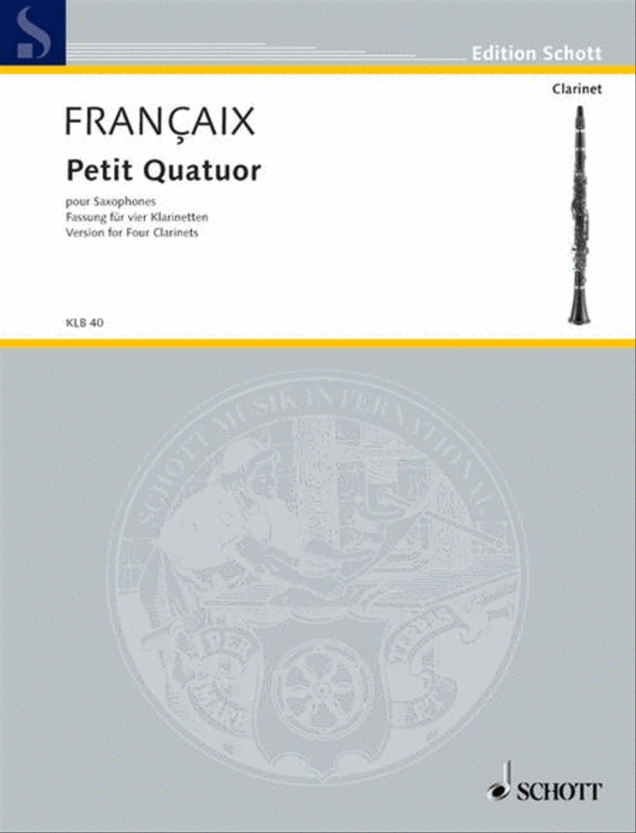Petit Quatuor Petit Quatuor B-Flat Clarinet scores gallery preview page 1